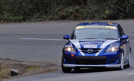 A Mazda3 MPS épségben túljutott a Targa Tasmania egyik legnehezebb szakaszán.